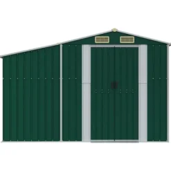 vidaXL haveskur 277x279x179 cm galvaniseret stål grøn - Skure & Redskabsskure