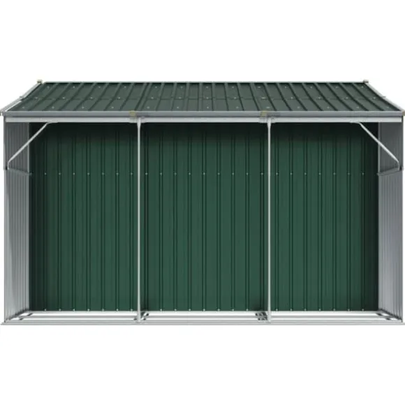 vidaXL haveskur 277x279x179 cm galvaniseret stål grøn - Skure & Redskabsskure