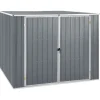 vidaXL haveskur 195x198x159 cm galvaniseret stål grå - Skure & Redskabsskure
