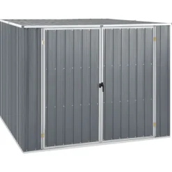 vidaXL haveskur 195x198x159 cm galvaniseret stål grå - Skure & Redskabsskure