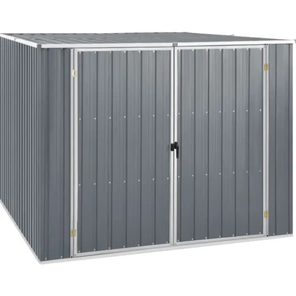 vidaXL haveskur 195x198x159 cm galvaniseret stål grå - Skure & Redskabsskure