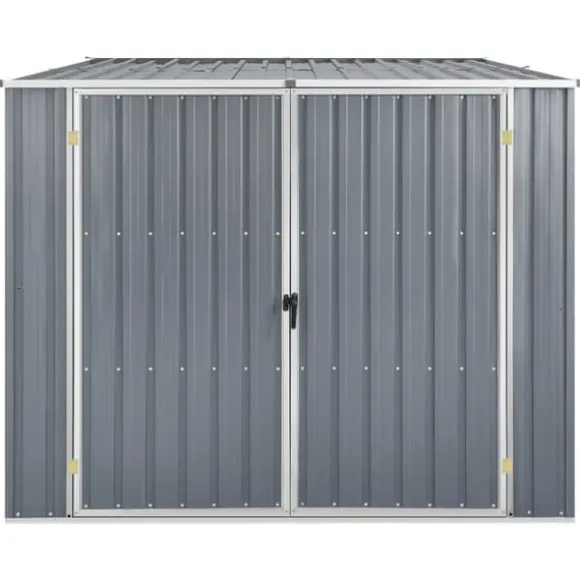 vidaXL haveskur 195x198x159 cm galvaniseret stål grå - Skure & Redskabsskure
