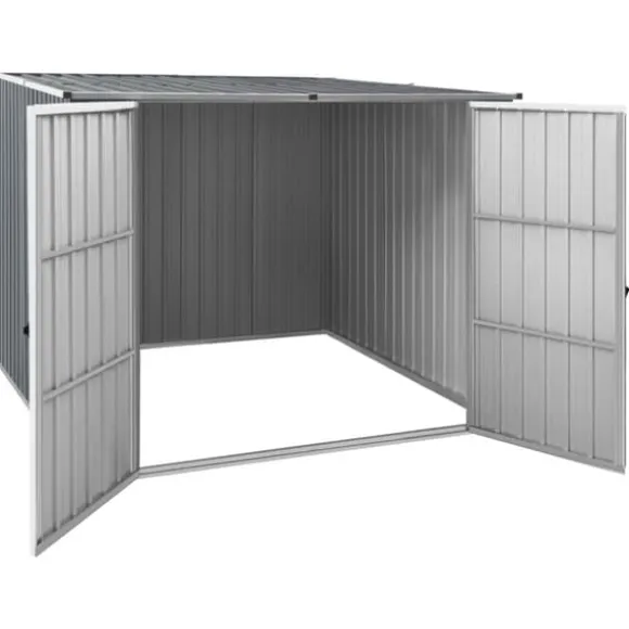 vidaXL haveskur 195x198x159 cm galvaniseret stål grå - Skure & Redskabsskure