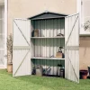 vidaXL haveskur 116x45x175 cm galvaniseret stål grå - Skure & Redskabsskure