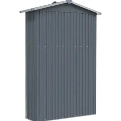 vidaXL haveskur 116x45x175 cm galvaniseret stål grå - Skure & Redskabsskure