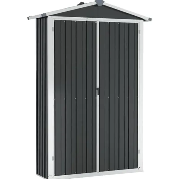 vidaXL haveskur 116x45x175 cm galvaniseret stål antracitgrå - Skure & Redskabsskure