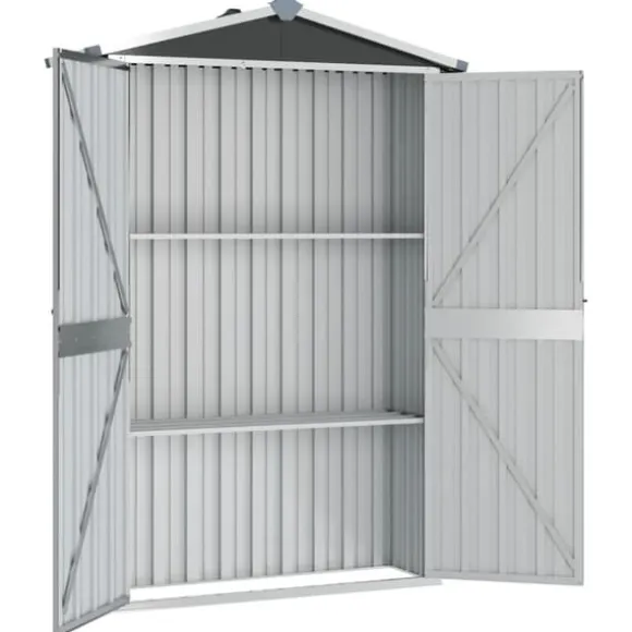 vidaXL haveskur 116x45x175 cm galvaniseret stål antracitgrå - Skure & Redskabsskure