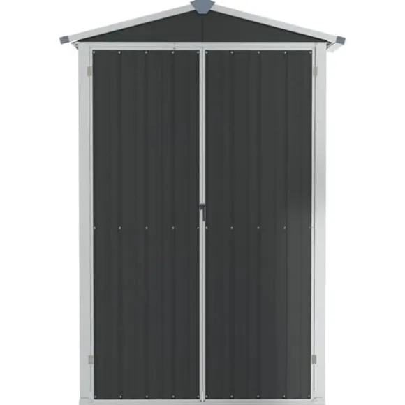 vidaXL haveskur 116x45x175 cm galvaniseret stål antracitgrå - Skure & Redskabsskure
