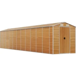 vidaXL haveskur 191x980x198 cm galvaniseret stål lysebrun - Skure & Redskabsskure