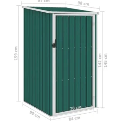 vidaXL haveskur 87x98x159 cm galvaniseret stål grøn - Skure & Redskabsskure