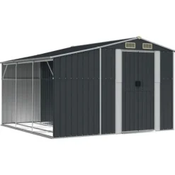 vidaXL haveskur 277x279x179 cm galvaniseret stål antracitgrå - Skure & Redskabsskure