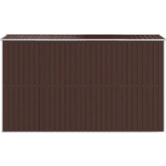 vidaXL haveskur 192x357x223 cm galvaniseret stål mørkebrun - Skure & Redskabsskure