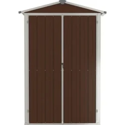 vidaXL haveskur 116x45x175 cm galvaniseret stål brun - Skure & Redskabsskure
