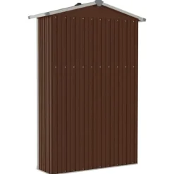 vidaXL haveskur 116x45x175 cm galvaniseret stål brun - Skure & Redskabsskure