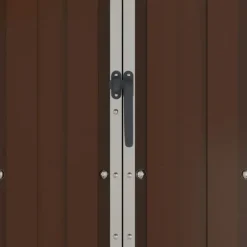 vidaXL haveskur 116x45x175 cm galvaniseret stål brun - Skure & Redskabsskure