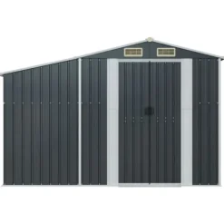 vidaXL haveskur 277x93x179 cm galvaniseret stål antracitgrå - Skure & Redskabsskure