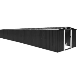 vidaXL haveskur 257x997x178 cm galvaniseret stål antracitgrå - Skure & Redskabsskure