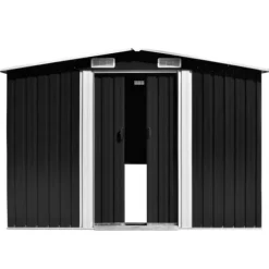 vidaXL haveskur 257x997x178 cm galvaniseret stål antracitgrå - Skure & Redskabsskure