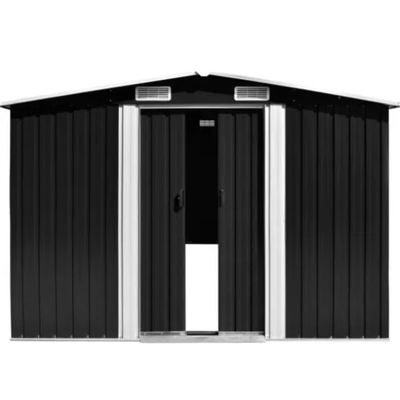vidaXL haveskur 257x997x178 cm galvaniseret stål antracitgrå - Skure & Redskabsskure