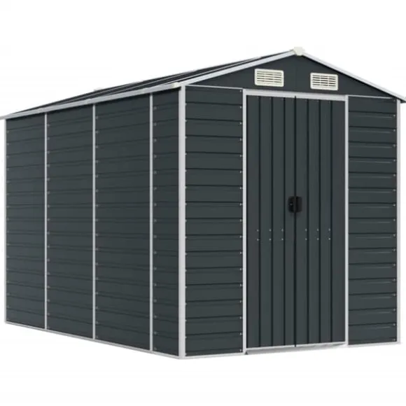 vidaXL haveskur 191x300x198 cm galvaniseret stål antracitgrå - Skure & Redskabsskure