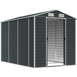 vidaXL haveskur 191x300x198 cm galvaniseret stål antracitgrå - Skure & Redskabsskure