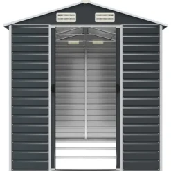 vidaXL haveskur 191x300x198 cm galvaniseret stål antracitgrå - Skure & Redskabsskure
