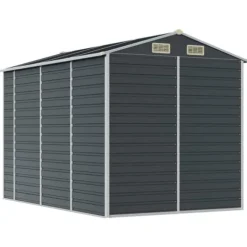 vidaXL haveskur 191x300x198 cm galvaniseret stål antracitgrå - Skure & Redskabsskure
