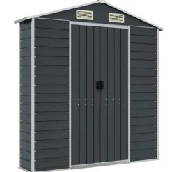 vidaXL haveskur 191x300x198 cm galvaniseret stål antracitgrå - Skure & Redskabsskure
