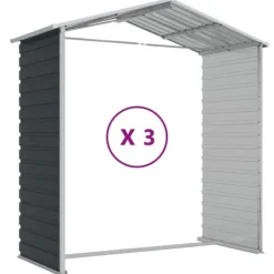 vidaXL haveskur 191x300x198 cm galvaniseret stål antracitgrå - Skure & Redskabsskure