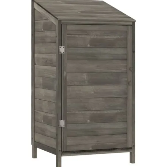 vidaXL haveskur 55x52x112 cm massivt grantræ antracitgrå - Skure & Redskabsskure