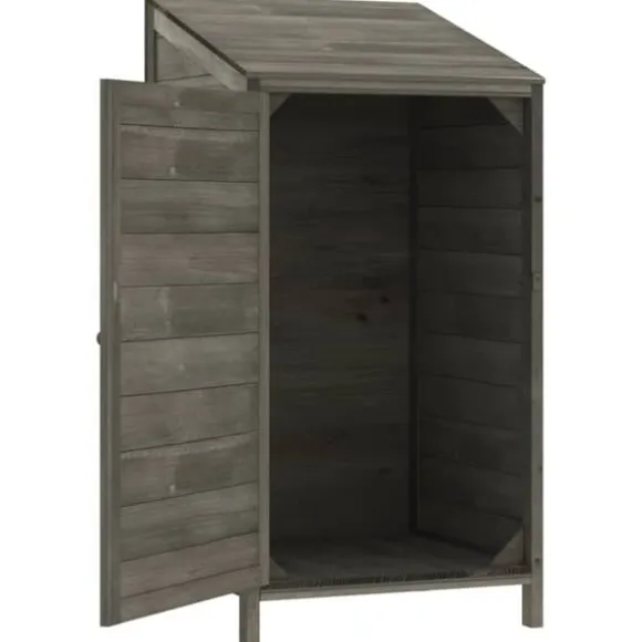 vidaXL haveskur 55x52x112 cm massivt grantræ antracitgrå - Skure & Redskabsskure