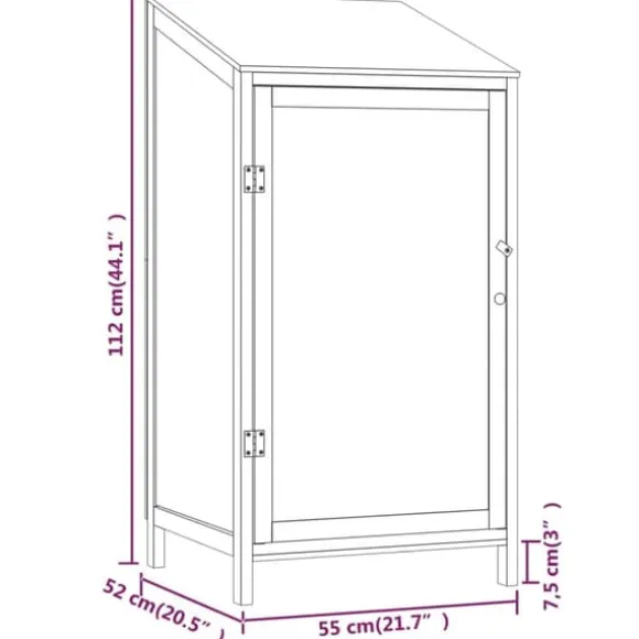 vidaXL haveskur 55x52x112 cm massivt grantræ antracitgrå - Skure & Redskabsskure