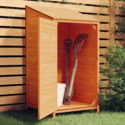 vidaXL haveskur 55x52x112 cm massivt grantræ brun - Skure & Redskabsskure