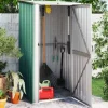 vidaXL haveskur 118,5x97x209,5 galvaniseret stål grøn - Skure & Redskabsskure
