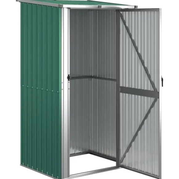 vidaXL haveskur 118,5x97x209,5 galvaniseret stål grøn - Skure & Redskabsskure