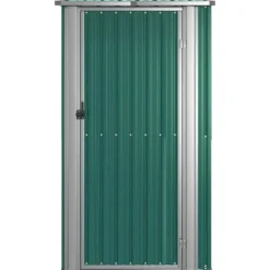 vidaXL haveskur 118,5x97x209,5 galvaniseret stål grøn - Skure & Redskabsskure