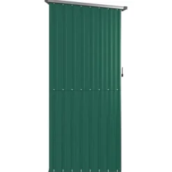 vidaXL haveskur 118,5x97x209,5 galvaniseret stål grøn - Skure & Redskabsskure
