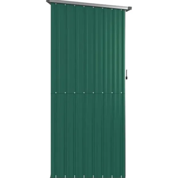 vidaXL haveskur 118,5x97x209,5 galvaniseret stål grøn - Skure & Redskabsskure