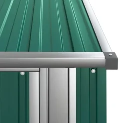 vidaXL haveskur 118,5x97x209,5 galvaniseret stål grøn - Skure & Redskabsskure