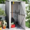 vidaXL haveskur 118,5x97x209,5 galvaniseret stål grå - Skure & Redskabsskure