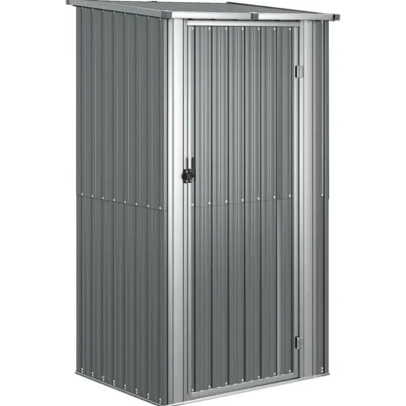 vidaXL haveskur 118,5x97x209,5 galvaniseret stål grå - Skure & Redskabsskure