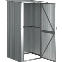 vidaXL haveskur 118,5x97x209,5 galvaniseret stål grå - Skure & Redskabsskure