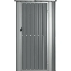 vidaXL haveskur 118,5x97x209,5 galvaniseret stål grå - Skure & Redskabsskure