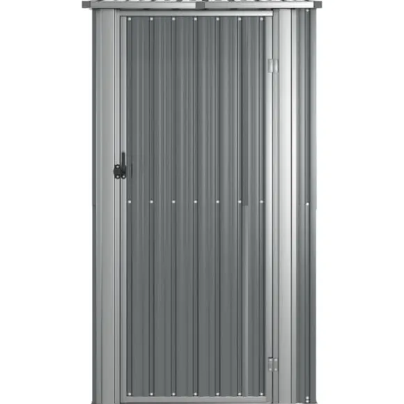 vidaXL haveskur 118,5x97x209,5 galvaniseret stål grå - Skure & Redskabsskure