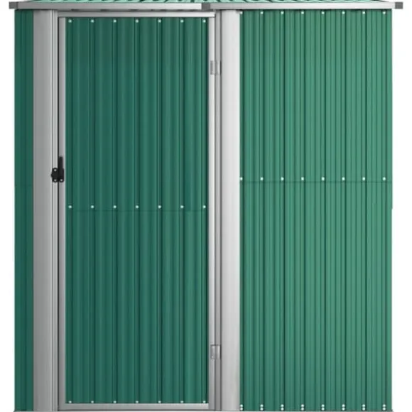vidaXL haveskur 180,5x97x209,5 galvaniseret stål grøn - Skure & Redskabsskure