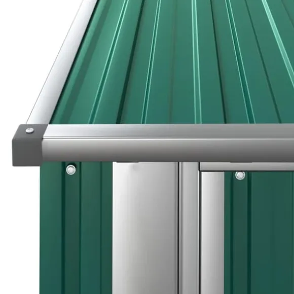 vidaXL haveskur 180,5x97x209,5 galvaniseret stål grøn - Skure & Redskabsskure