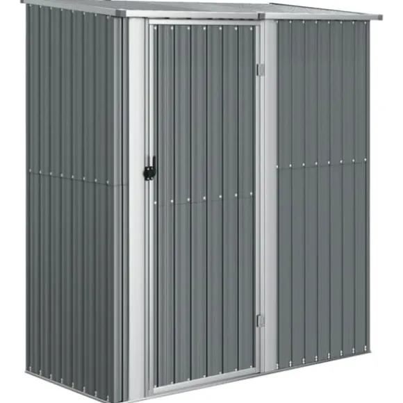 vidaXL haveskur 180,5x97x209,5 galvaniseret stål grå - Skure & Redskabsskure