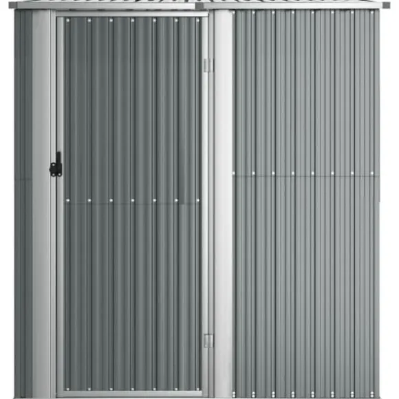 vidaXL haveskur 180,5x97x209,5 galvaniseret stål grå - Skure & Redskabsskure