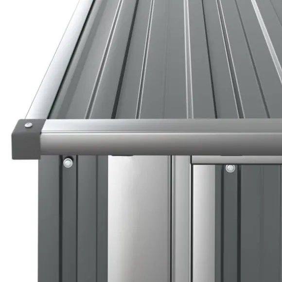 vidaXL haveskur 180,5x97x209,5 galvaniseret stål grå - Skure & Redskabsskure