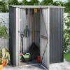 vidaXL haveskur 180,5x97x209,5 galvaniseret stål antracitgrå - Skure & Redskabsskure